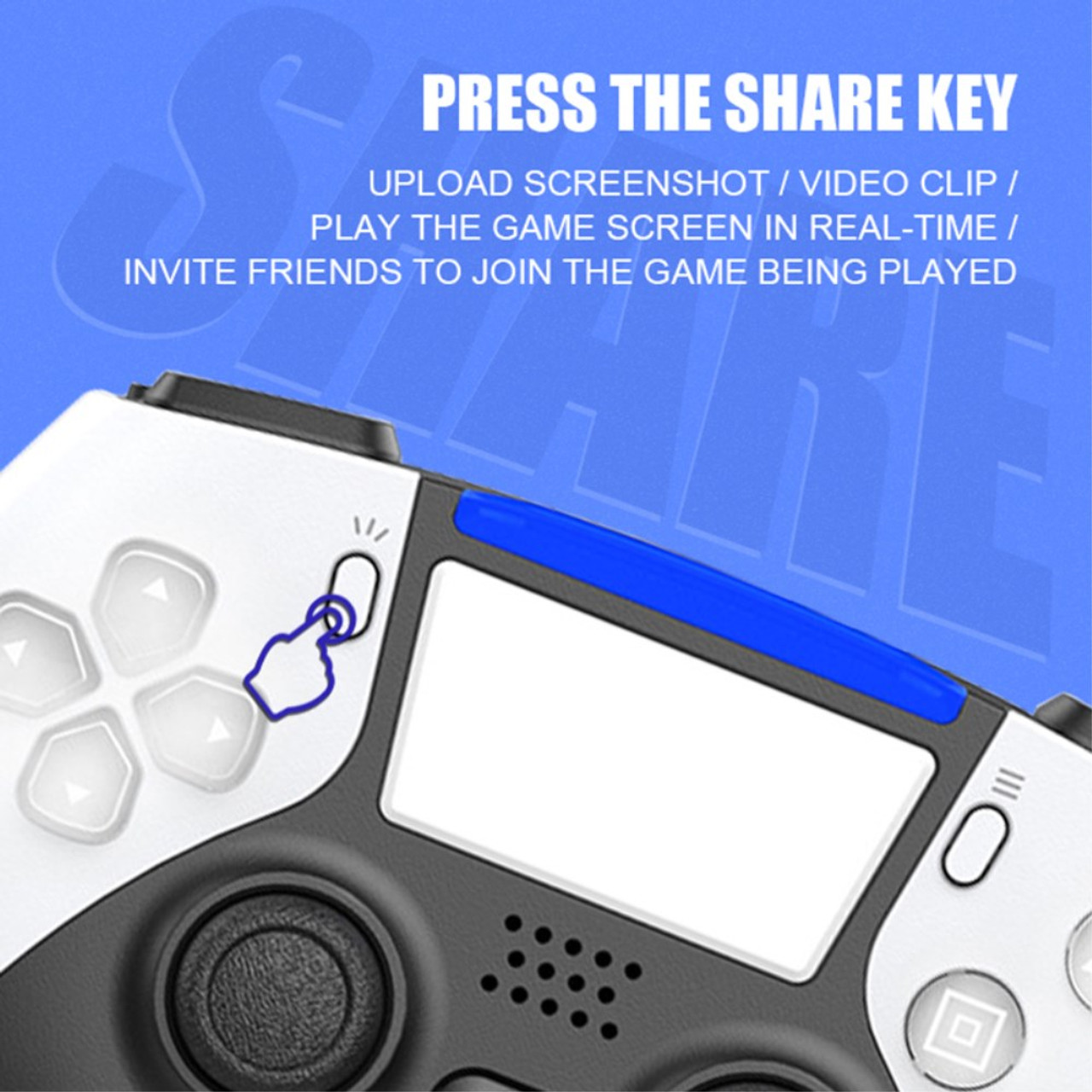 P-02 High Grade Game Controller Bluetooth Wireless PS4 and Wired Connection for PC - Image 9